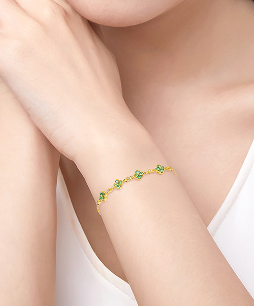 S925 Four Leaf Clover Jade Bracelet