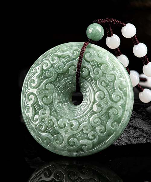 Natural Jade Donut Ring Pendant