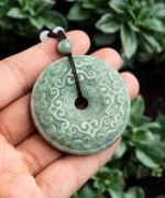 Natural Jade Donut Ring Pendant