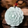 Natural Jade Peony Flower Pendant