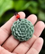 Natural Jade Peony Flower Pendant