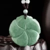 Natural Jade Peony Flower Pendant