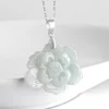 S925 Lotus Flower Jade Pendant