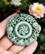 Flower Hollow Natural Jade Pendant