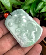 Jadeite Lotus Fish Jade Pendant