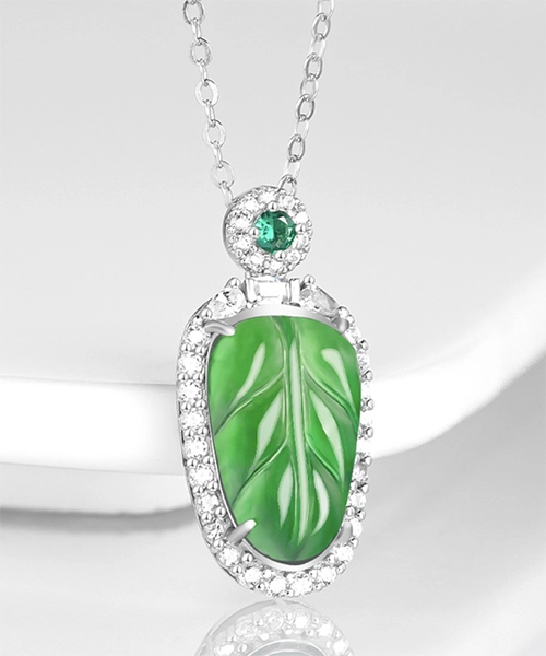 Jasper Leaf Natural Jade Pendant