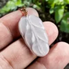 18K Gold Leaf Natural Jade Pendant
