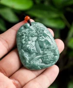 Scenery Mountain Tree Jade Pendant