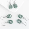 Jadeite Donut Ring S925 Dangle Earrings