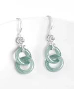 Jadeite Donut Ring S925 Dangle Earrings