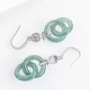 Jadeite Donut Ring S925 Dangle Earrings