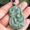 Phoenix Dragon Natural Jade Pendant