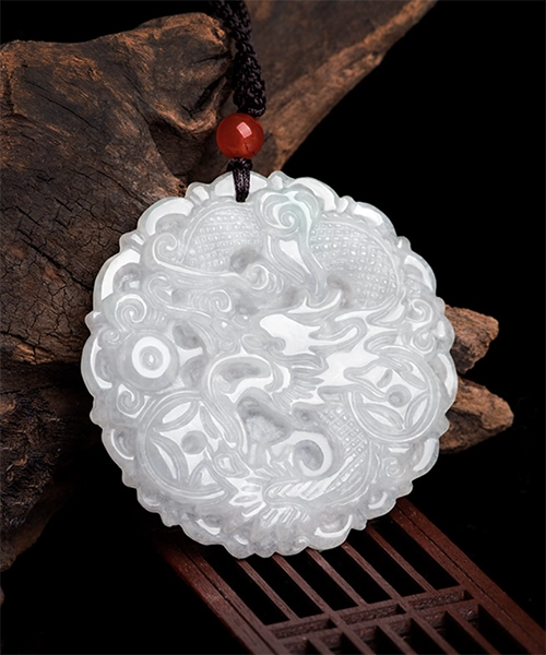 Collier Gold Plaqu&eacute; V&eacute;ritable Dragon Jade Vert