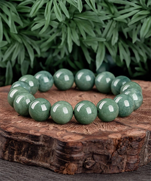 Jadeite Simple Natural Jade Bead Bracelet