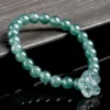 Jadeite Flower Natural Jade Bead Bracelet