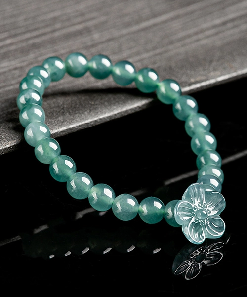Jadeite Flower Natural Jade Bead Bracelet - Image 4