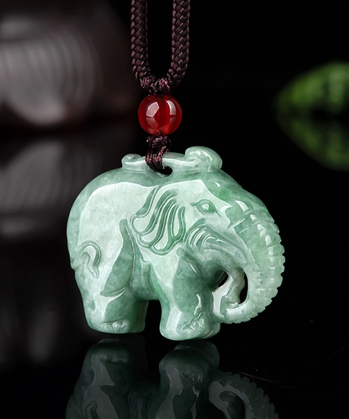 Jadeite Elephant Natural Jade Pendant