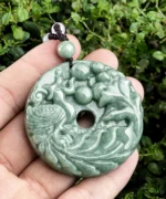 Phoenix Donut Ring Jade Pendant
