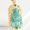 God of Wealth Copper Jade Pendant
