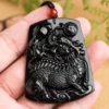 Natural Black Jade Kirin Pendant