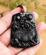 Natural Black Jade Kirin Pendant