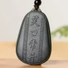Laughing Buddha Black Jade Pendant