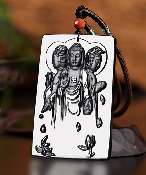 Third Buddha Natural Jade Pendant