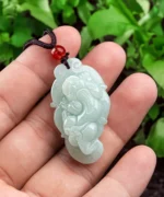 Natural Jade Leaf Pixiu Pendant