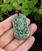 Natural Jade Pixiu Medal Pendant