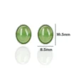 Green Cabochon S925 Natural Jade Earrings