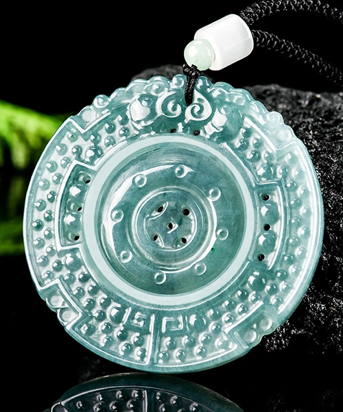 Vintage Pattern Natural Jade Pendant