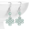S925 Knot Pattern Natural Jade Earrings