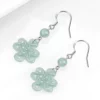 S925 Knot Pattern Natural Jade Earrings