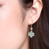 S925 Knot Pattern Natural Jade Earrings