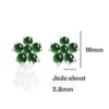 S925 Flower Natural Jade Earrings
