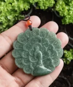 Jadeite Peacock Natural Jade Pendant
