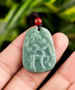 Deer Flower Natural Jade Pendant