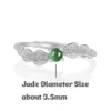 Jade Cabochon Leaf S925 Open Ring
