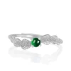 Jade Cabochon Leaf S925 Open Ring