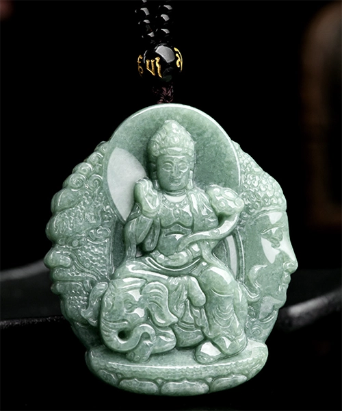 Buddha Samantabhadra Natural Jade Pendant