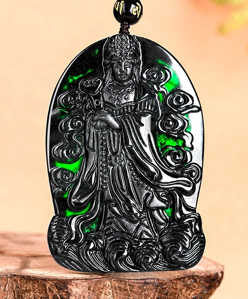 Mazu Sea Goddess Natural Jade Pendant