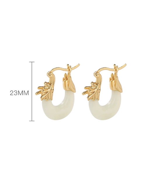 S925 Dragon Natural Jade Earrings