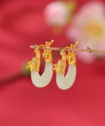 S925 Dragon Natural Jade Earrings