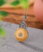 S999 Gourd Natural Amber Pendant