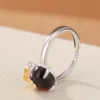 Bloody Amber Money Pocket S925 Open Ring