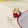 Bloody Amber Money Pocket S925 Open Ring