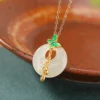 Butterfly Donut Ring Natural Jade Pendant