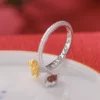 S999 Dragon Jade Red Agate Open Ring