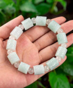 Barrel Bead Vintage Pattern Jade Bracelet