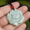 Jadeite Rose Flower Jade Pendant